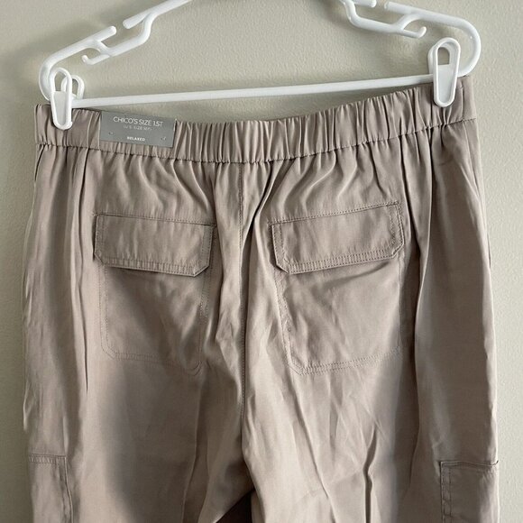 Chicos Women SZ 0.5T US 6T Dusty Taupe Pull On Relaxed Cargo Ankle Pants NWT - Picture 7 of 11
